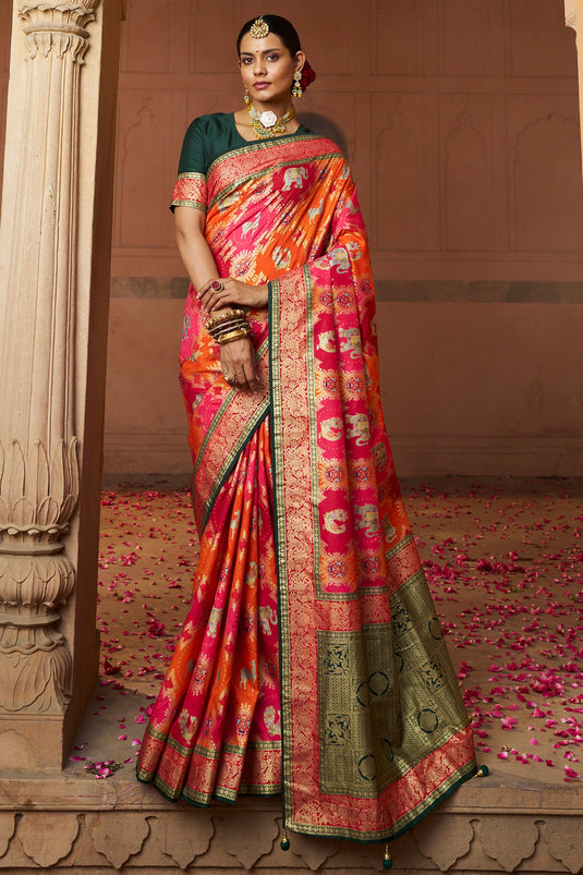 Rani Color Gorgeous Weaving Designs Art Silk Saree