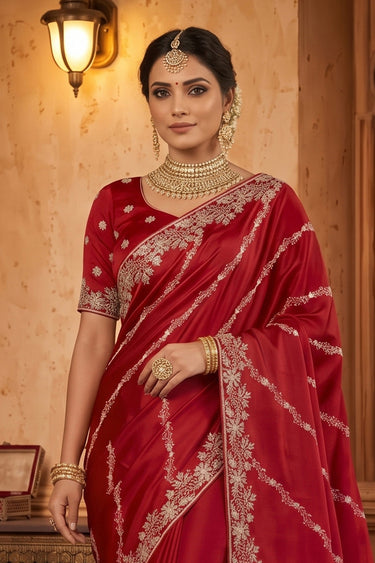 Premium Satin Silk Heavy Border Festive Wear Designer Saree
