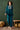 Exclusive Teal Chinon Floral Embroidered Top With Bottom