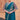 Teal Color Crepe Satin Silk Hand Work Ready to wear saree