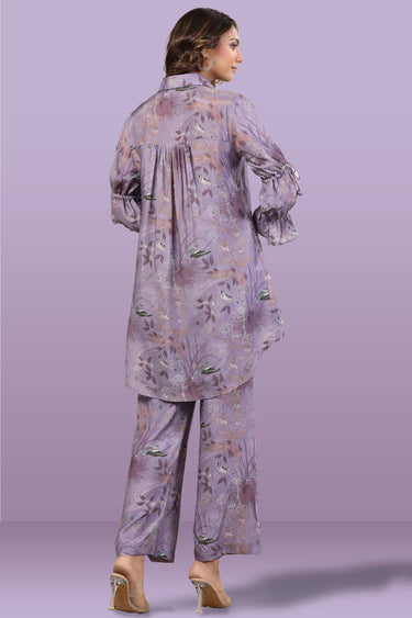 Exclusive Purple Color Cotton Fabric Gota Work Comfortable Readymade Co Ord Set