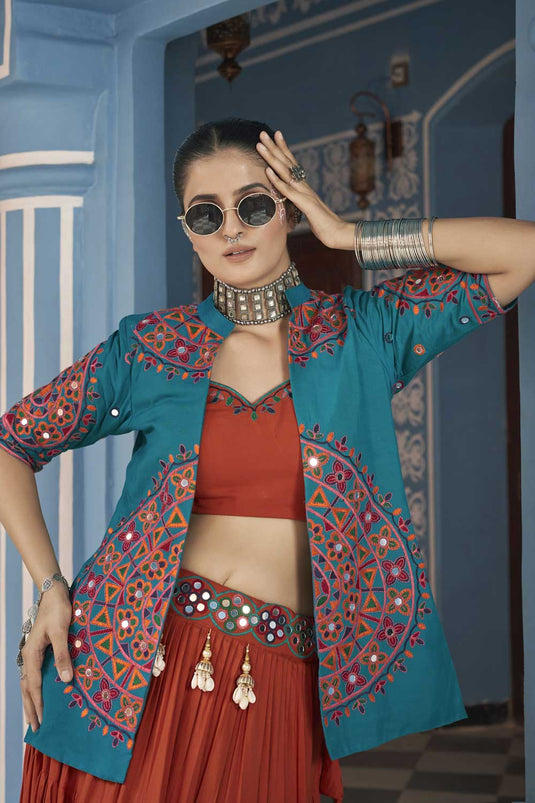 Viscose Rayon Fabric Multi Color Beatific Lehenga Choli With Jacket