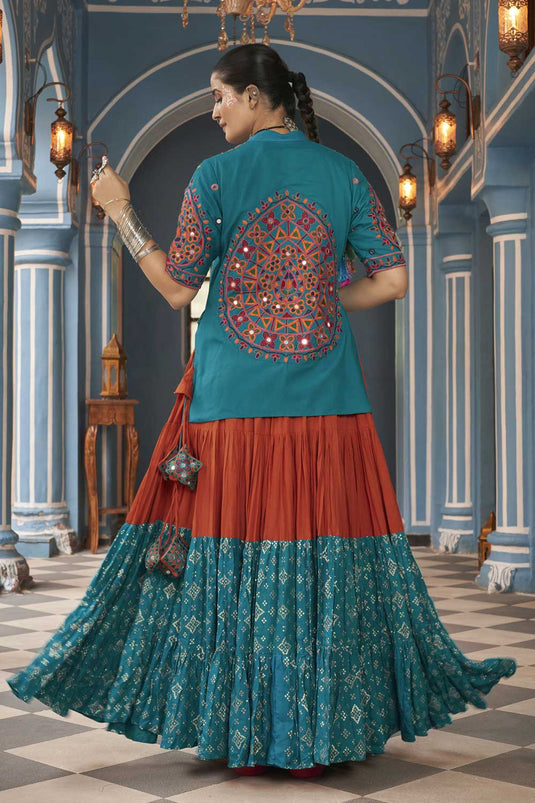 Viscose Rayon Fabric Multi Color Beatific Lehenga Choli With Jacket