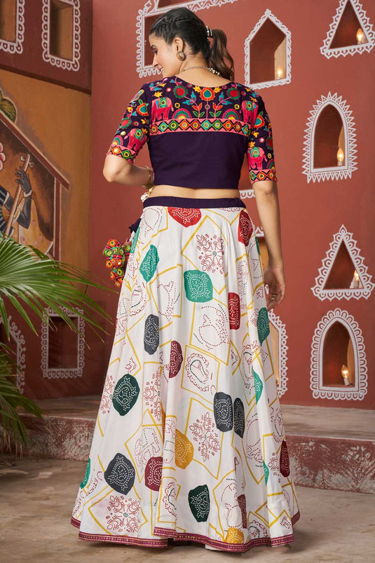 Appealing Readymade Lehenga Choli With Jacket In White Color