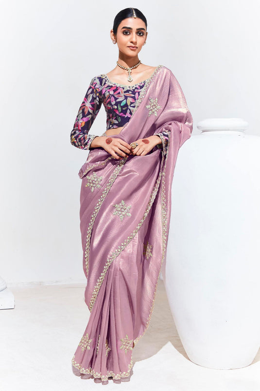 Lace Border Work Saree With Beautiful Blouse