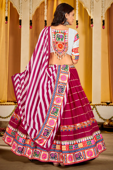Stylish Pink Color Georgette Fabric Lehenga Choli