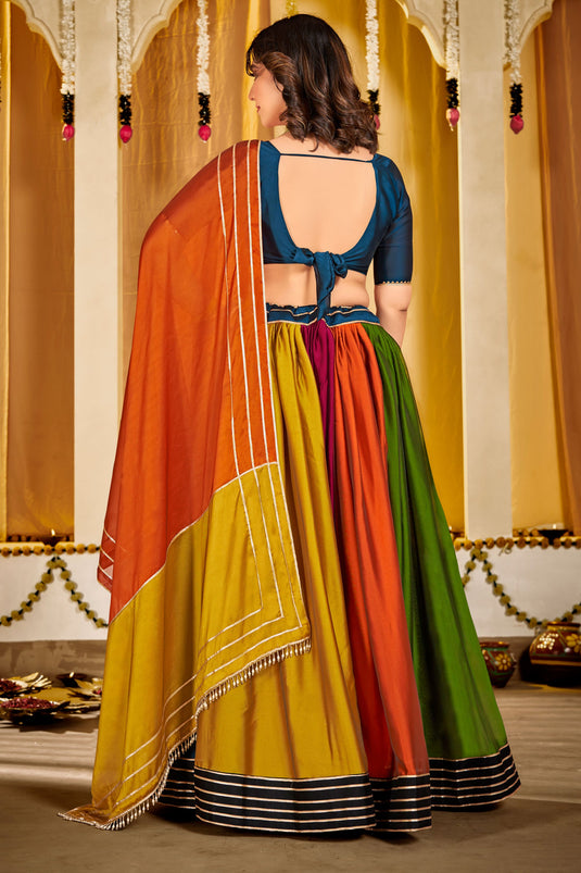 Festival look Art Silk Fabric Lehenga Choli in Multi Color