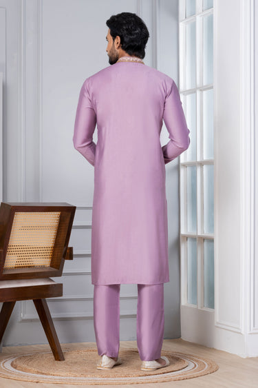 Stunning Lavender Sangeet Wear Readymade Men Kurta Pyjama