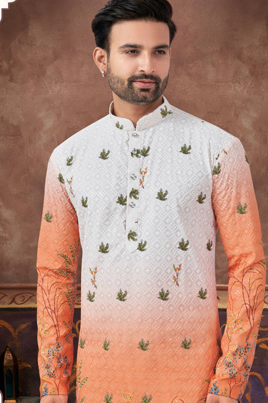 Orange Serenity Field Harvest Kurta Pyjama