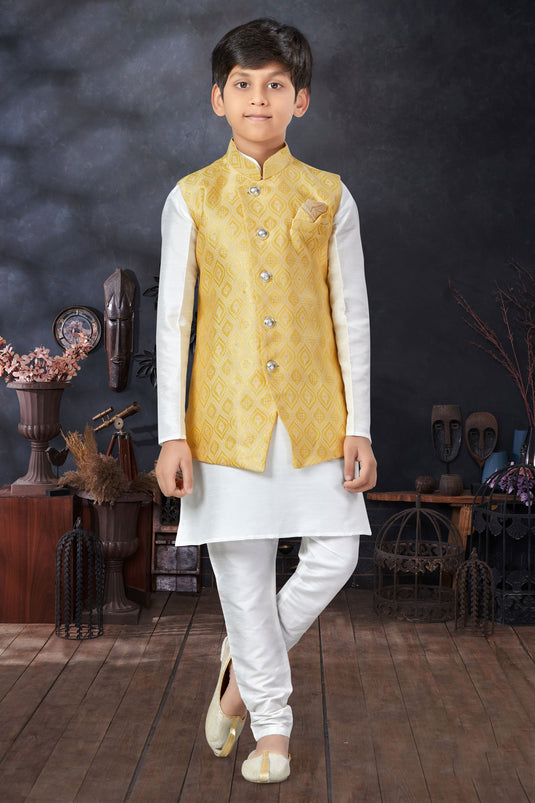 Occasion Wear Art Silk Fabric Readymade Boys Kurta Pyjama