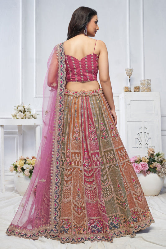 Artistic Net Multi Color Wedding Lehenga Choli