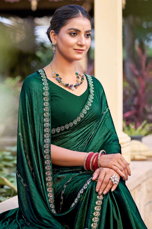 Rich Green Chiffon Saree