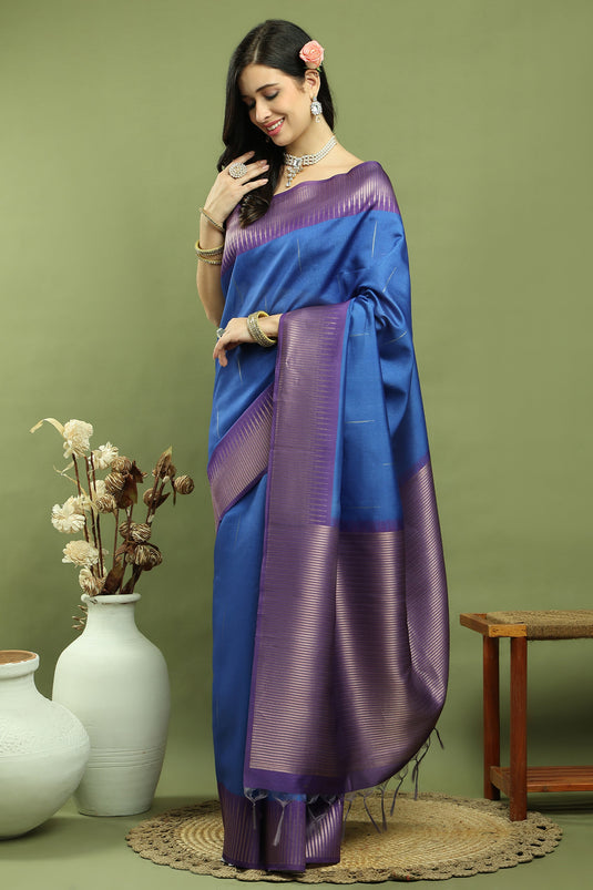 Sophisticated Blue Color Art Silk Saree