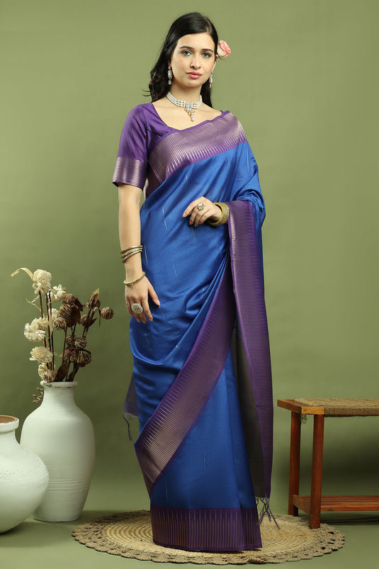 Sophisticated Blue Color Art Silk Saree