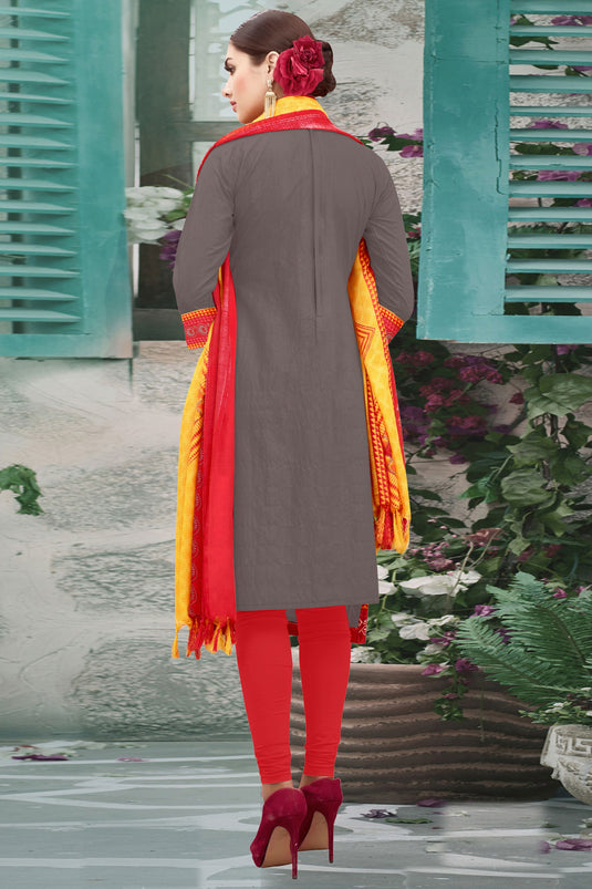 Brown Cotton Salwar Suit