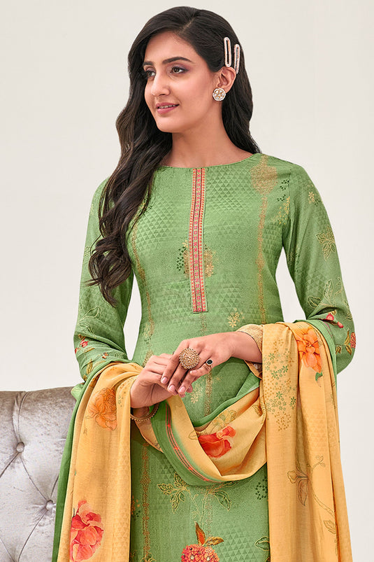 Sea Green Color Palazzo Salwar Kameez