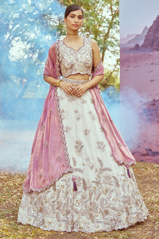 Silk Fabric Heavy Embroidered Designer Lehenga Choli