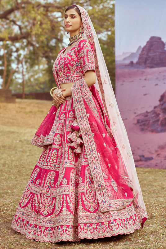 Elegance Pink Wedding Wear Lehenga Choli