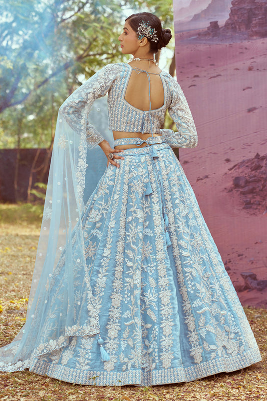 Radiance Blue Wedding Wear Designer Lehenga Choli