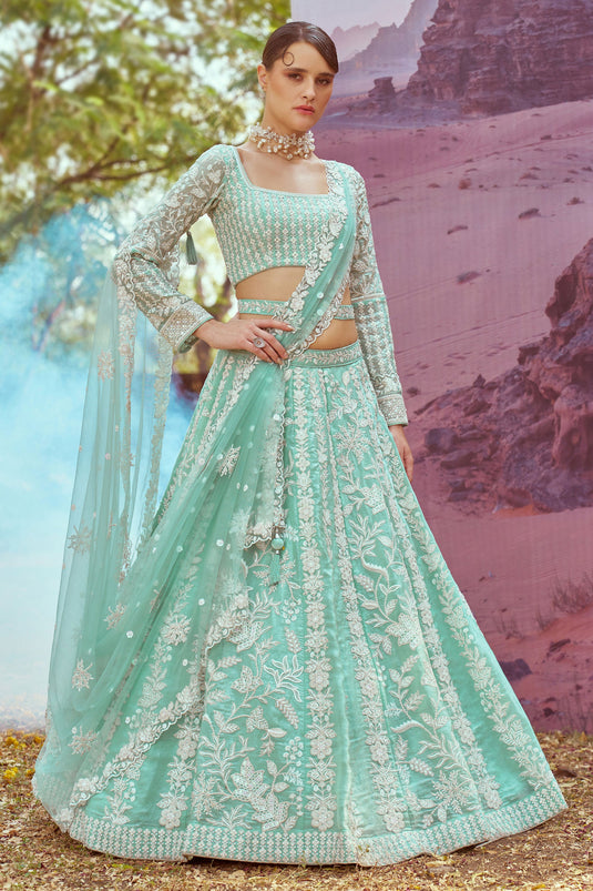 Graceful Heavy Embroidered Bridal Lehenga Choli In Silk Fabric