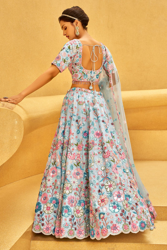 Exuberant Embroidered Organza Trendy Lehenga Choli