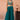 Chic Teal Organza Embroidered Indo Western Crop Top Palazzo Set With Flared Cape Design