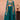 Chic Teal Organza Embroidered Indo Western Crop Top Palazzo Set With Flared Cape Design