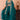 Chic Teal Organza Embroidered Indo Western Crop Top Palazzo Set With Flared Cape Design
