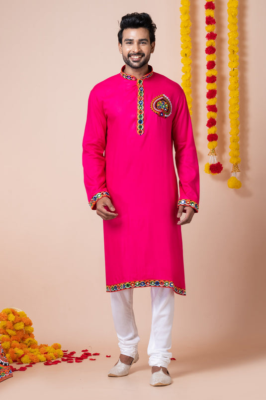 Heavy Rayon Fabric Readymade Glamorous Kurta Pyjama For Men