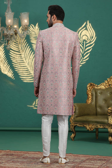 Classic Pink Achkan Style Sherwani Set