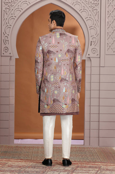 brown-art-silk-readymade-3-piece-indo-western-for-men