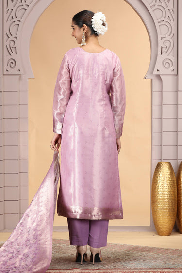 Organza Pink Readymade Designer Salwar Suit