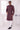 Mens Trendy Thread Embroidered Rich Wine Silk Indo Western Set With Aligadhi Pant