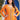 Orange Georgette Neckline Knee Length Top With Pant