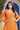 Orange Georgette Neckline Knee Length Top With Pant