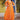 Orange Georgette Neckline Knee Length Top With Pant