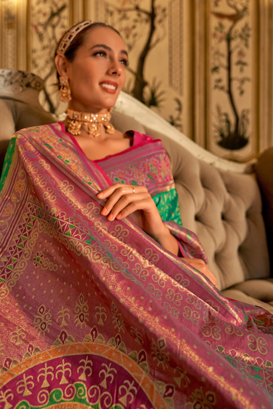Sea Green Color Gorgeous Weaving Designs Banarasi Silk Saree