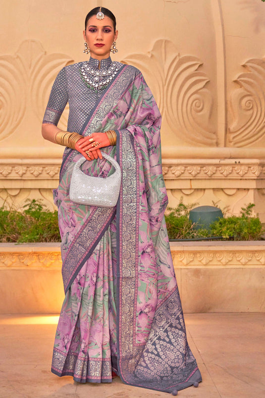 Beguiling Weaving Work On Multi Color Art Silk Fabric Saree
