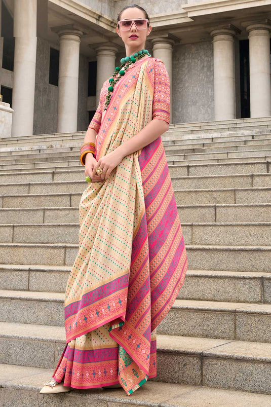 Rani Color Weaving Work On Function Wear Stunning Silk Saree