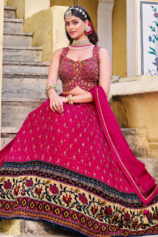 Rani Embellished Lehenga Set In Chinon Fabric