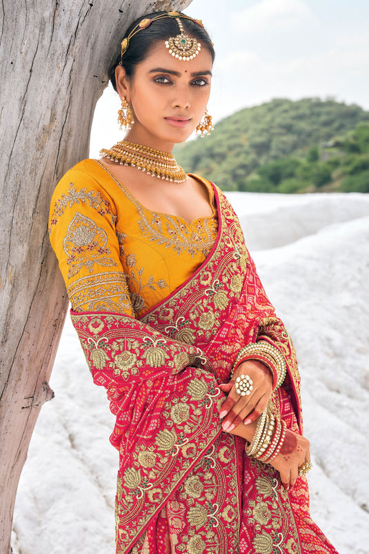 Red Elegant Wedding Wear Patola Saree