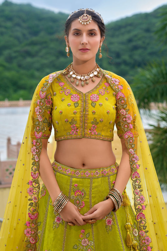 Royal Radiance Yellow Silk Lehenga Choli