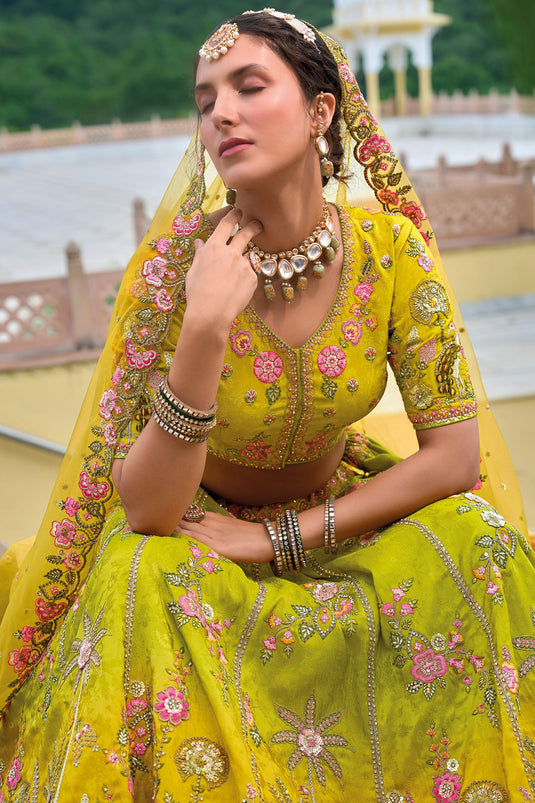 Royal Radiance Yellow Silk Lehenga Choli