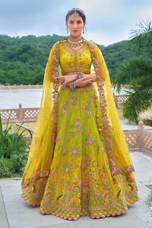 Royal Radiance Yellow Silk Lehenga Choli