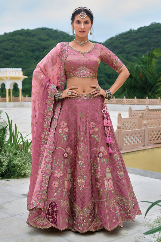 Regal Pink Bridal Lehenga Choli