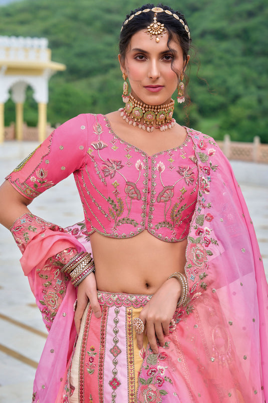 Bridal Glow Silk Lehenga Choli In Pink Color