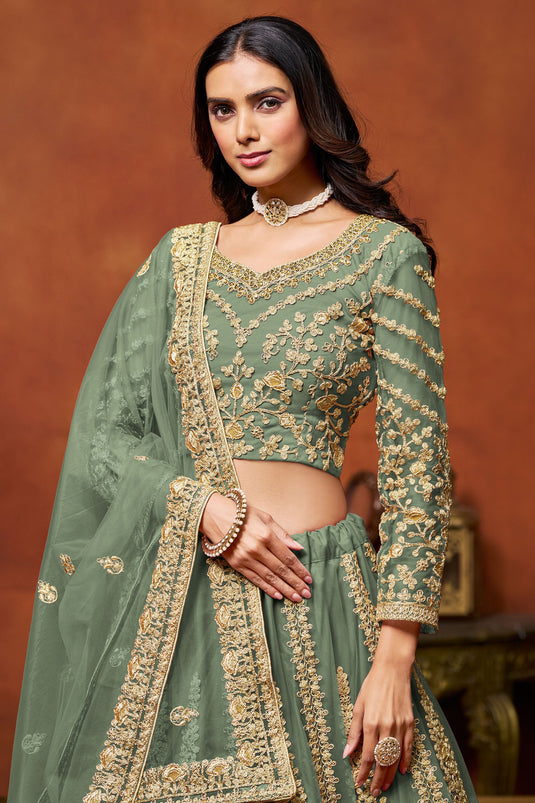 Celestial Sea Green Wedding Lehenga Choli