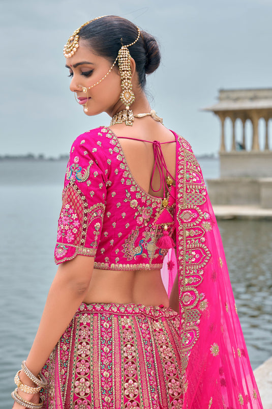 Blush Rani Heavy Embroidered Bridal Lehenga Choli With Double Dupatta