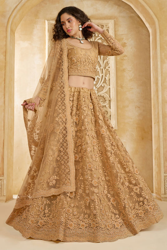 Brown Heavy Embroidered Designer Lehenga Choli