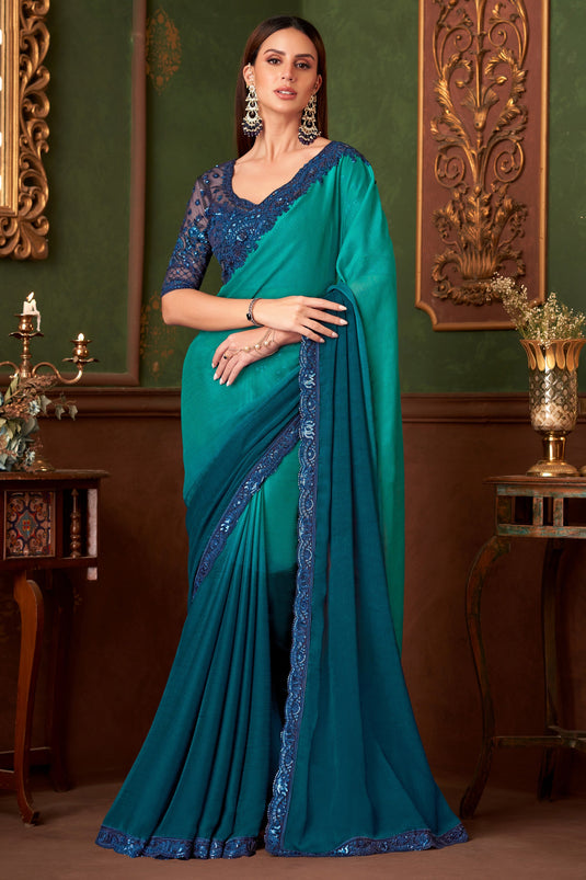 Classic Chiffon Satin Wedding Saree